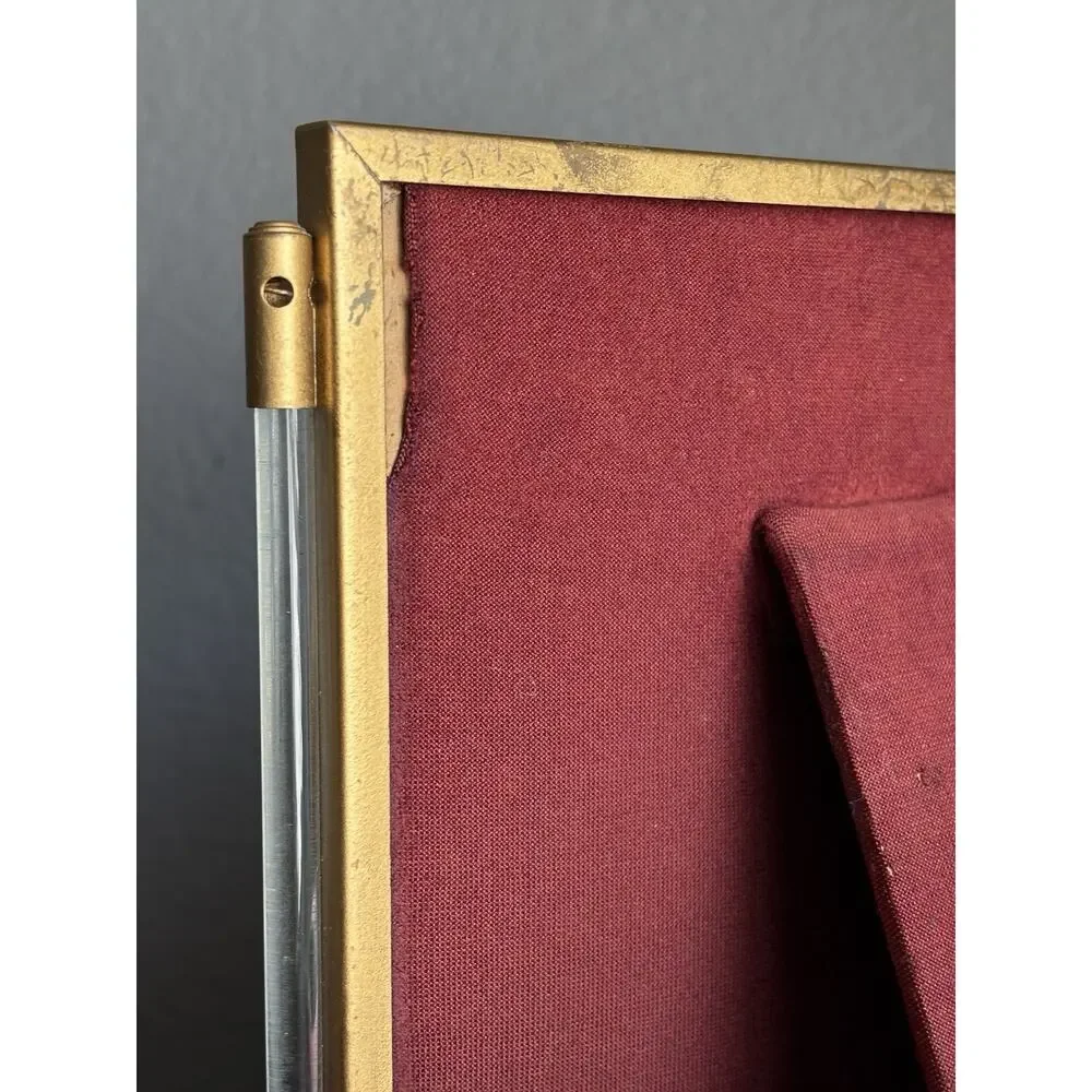 VtG Matson Hollywood Regency Gold Tone Lucite Side Column Picture Frame Art Deco